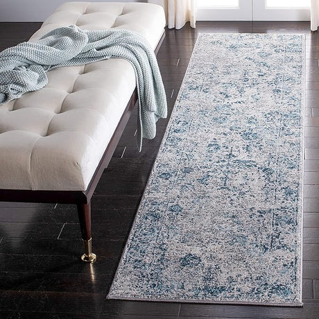 Meadow Collection Accent Rug - 2' x 5', Grey & Pink, Modern Abstract Design