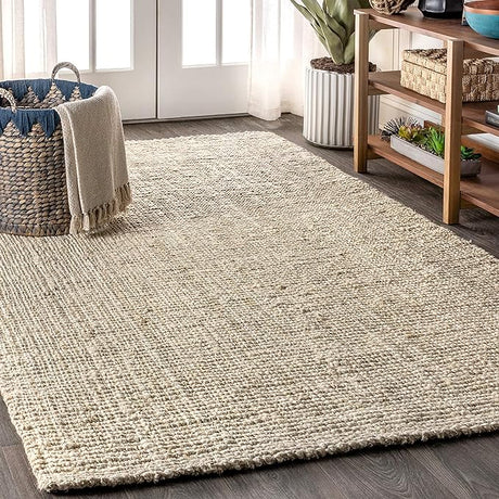 NRF102B-8 Pata Hand Woven Chunky Jute Light Ivory 8 ft. x 10 ft. Area-Rug, Farmhouse