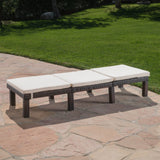 Outdoor Wicker Chaise Lounge with Water Resistant Cushion, Multibrown / Cream