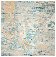 Madison Collection 9' Square Light Blue / Beige MAD457B Modern Abstract Non-Shedding