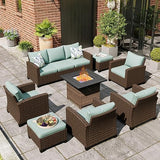 Patio Furniture Set, 5 Pcs Wicker Outdoor Conversation Set