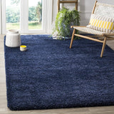 Milan Shag Collection Area Rug - 7' Square, Ivory, Solid Design