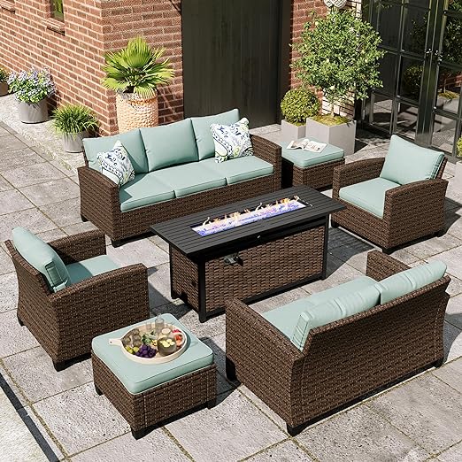 Patio Furniture Set, 5 Pcs Wicker Outdoor Conversation Set