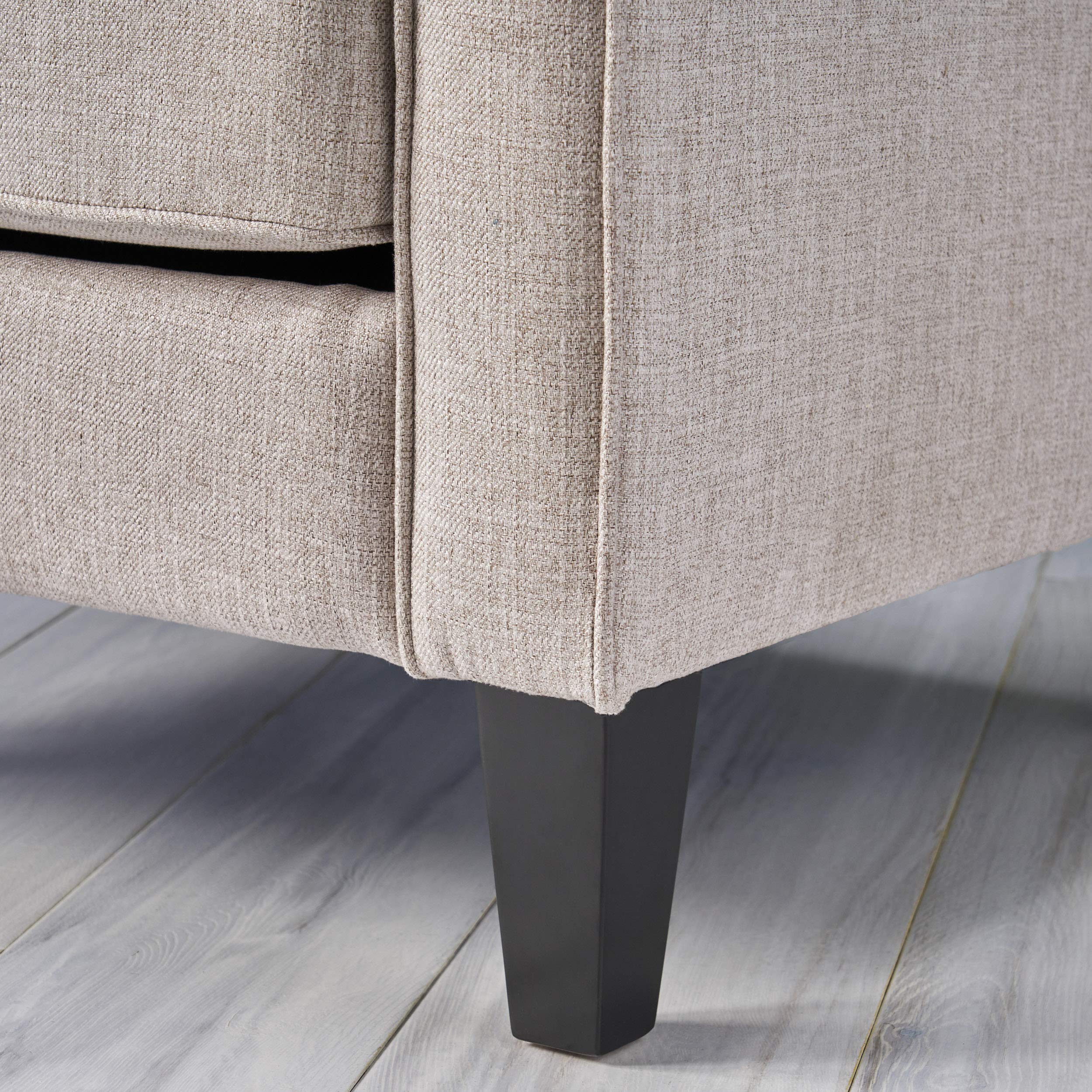 Knight Home Elizabeth Contemporary Fabric Club Chair, Black, Black