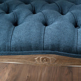 Christopher Knight Home Tassia Tufted Fabric Bench, Dark Blue