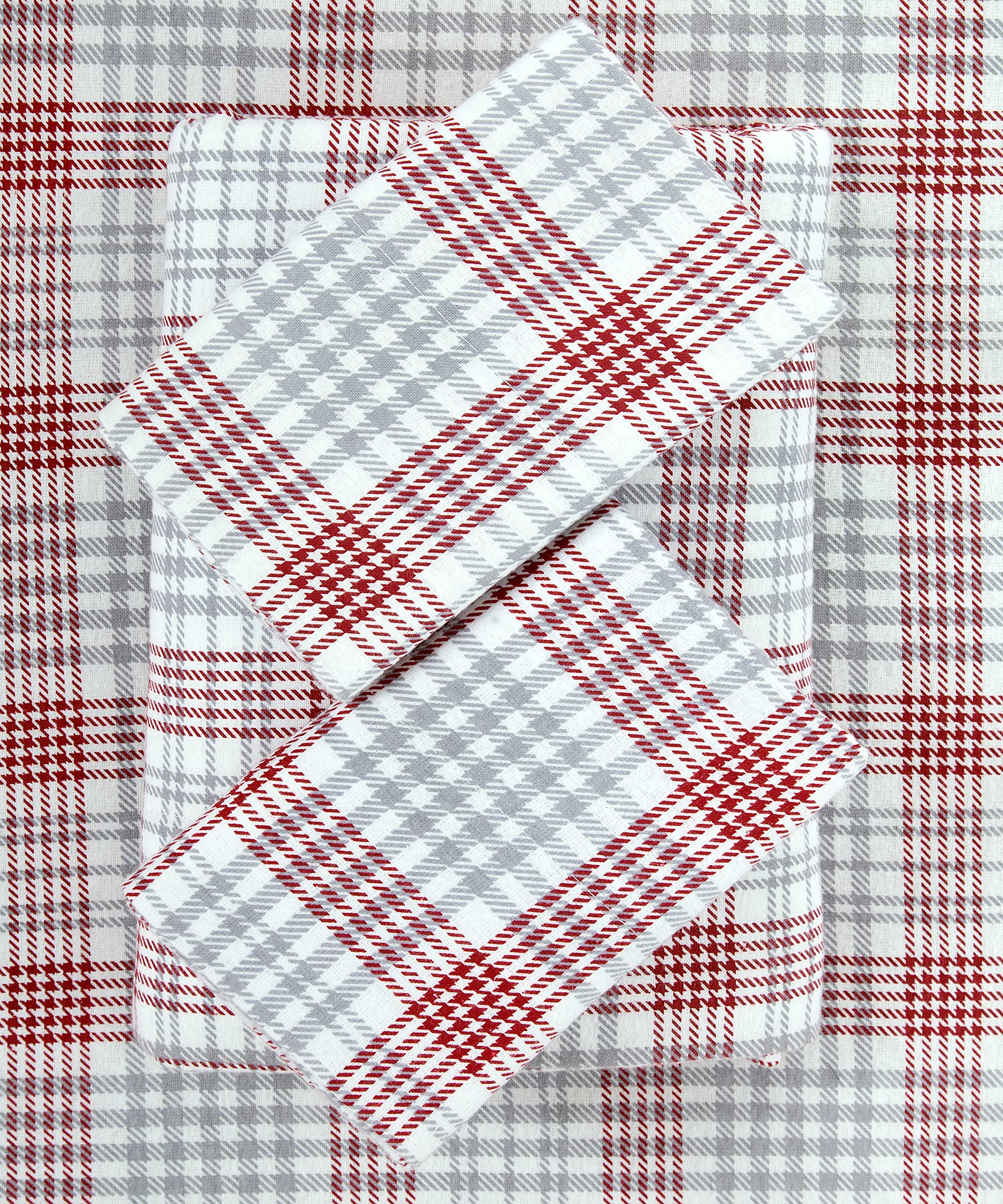 Printed Flannel Sheet Set - Soft, Warm, Moisture Wicking - Bedding Set (Queen,