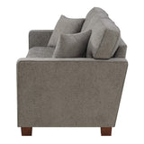 Russell 3 Seater Sofa with 2 Pillows and Coffee Finished Legs, Taupe