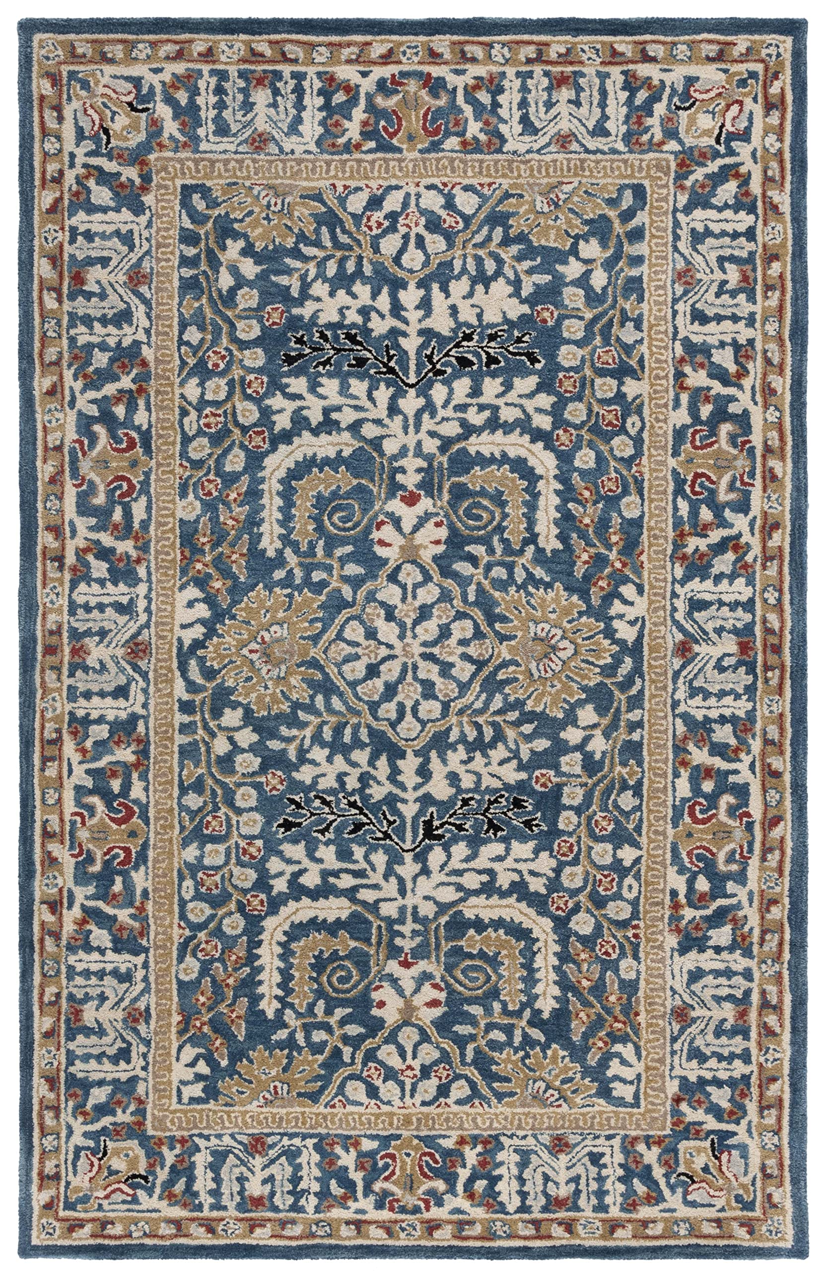 Antiquity Collection Area Rug 10' x 14' - Dark Blue & Multi Handmade Traditional Oriental Wool