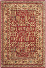 SAFAVIEH Mahal Collection Area Rug - 6'7" x 9'2", Red & Natural, Traditional Oriental Design, Non-Shedding & Easy Care, Ideal for High Traffic Areas in Living Room, Bedroom (MAH697A)