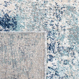 Aston Collection Area Rug - 8' x 10', Ivory & Blue, Modern Abstract Design, Non-Shedding & Easy Care,