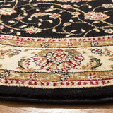 Lyndhurst Traditional Oriental Area Rug - 8' Round Black & Ivory