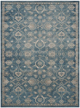 Sofia Collection 8' x 10' Blue / Beige SOF386C Vintage Oriental Distressed Non-Shedding