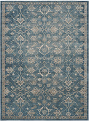 Sofia Collection 8' x 10' Blue / Beige SOF386C Vintage Oriental Distressed Non-Shedding
