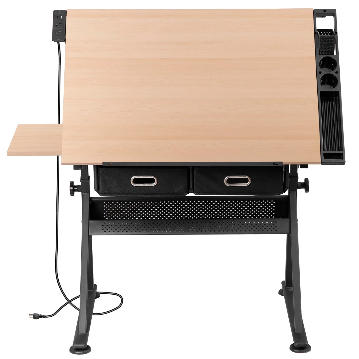 Tilting Drawing Desk with Stool & Storage – Adjustable Artist Table