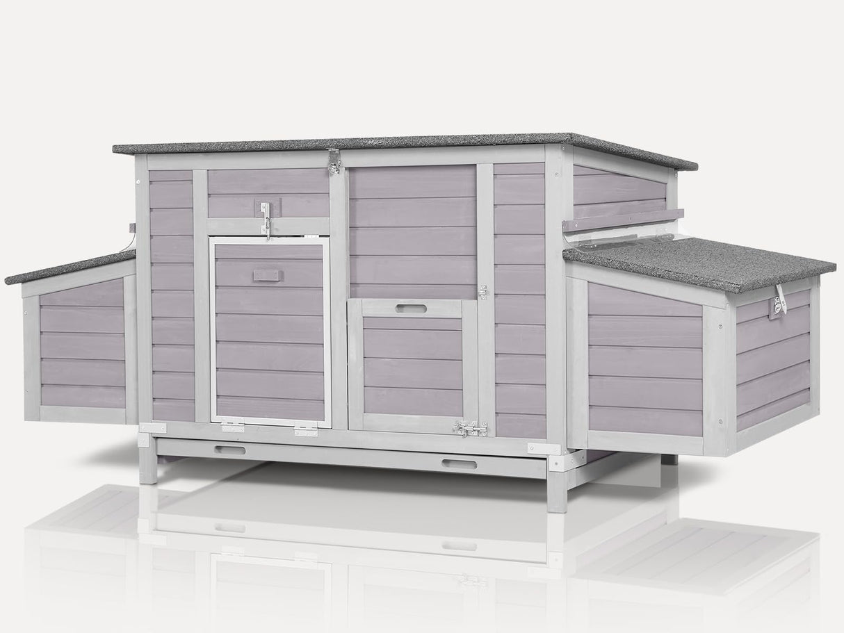 AirRoost AIR69 modular chicken coop with 5 doors and nesting box