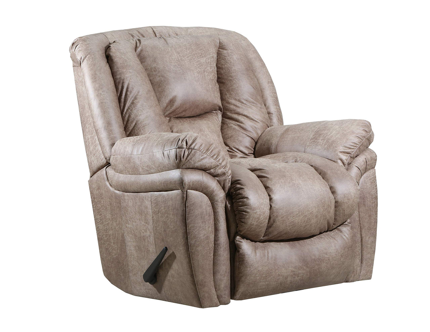 Almond Lane recliner with full cushion and leather-look fabric

