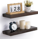 Floating Shelves Wall Mounted Set of 2 - Handcrafted European Pine Natural Rustic