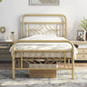 Twin Bed Frames Metal Platform Bed with Sparkling Star-Inspired Design Headboard