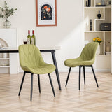 Dining Chairs Set of 2, Khaki Armless Dinner Chairs