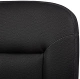 Low-Back Adjustable Office Chair - Black Fabric Upholstery