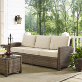 Bradenton Wicker Outdoor Sofa, 3-Person Patio Couch for Porch, Deck