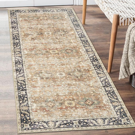 Machine Washable Area Rug Runner - Living Room Bedroom Bathroom Kitchen Entryway Office