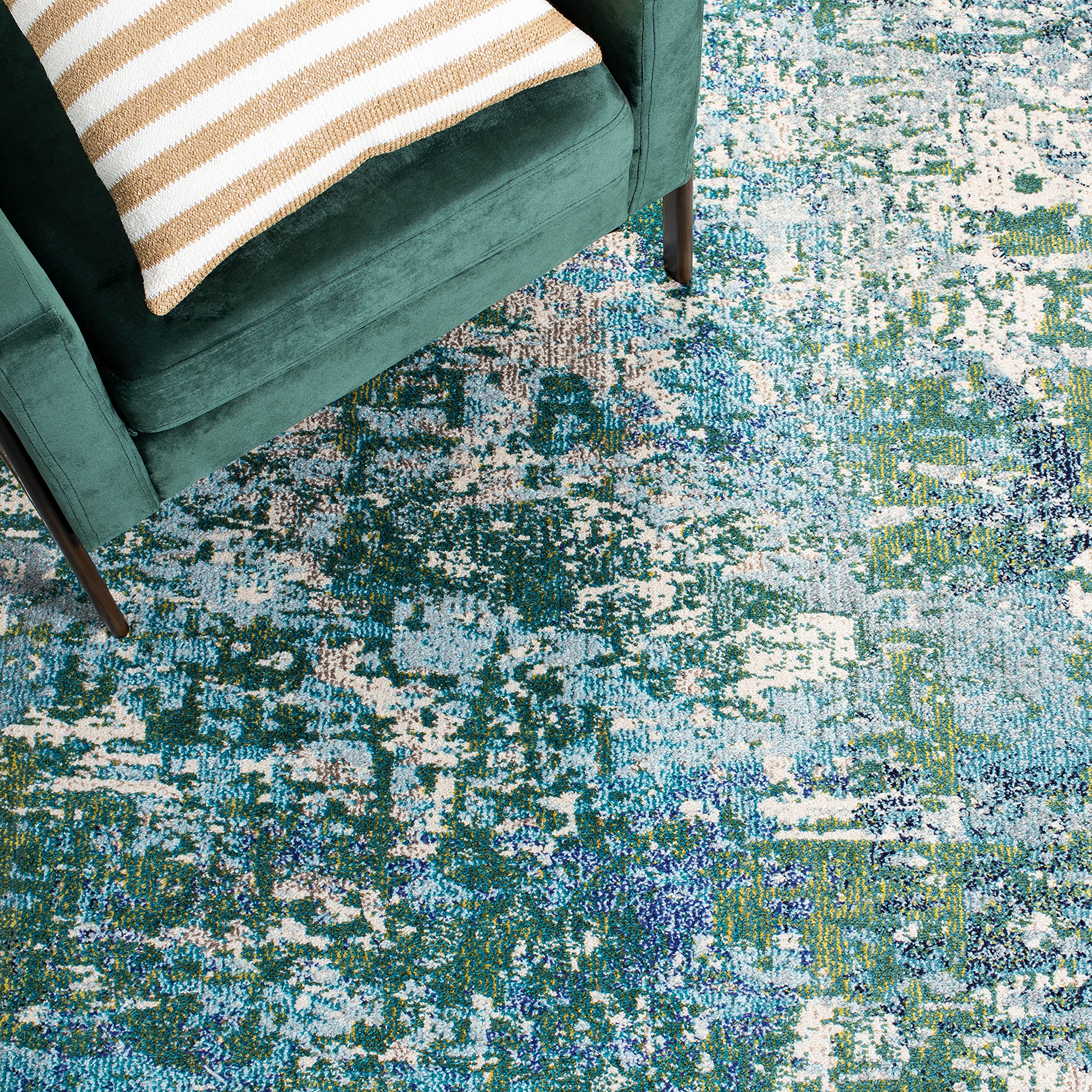 Madison Collection Area Rug - 8' x 10', Green & Turquoise