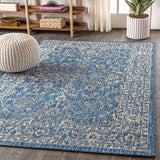 SMB103A-8 Palazzo Vine and Border Textured Weave Indoor Outdoor Area-Rug Coastal