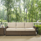 Bradenton Wicker Outdoor Sofa, 3-Person Patio Couch for Porch, Deck