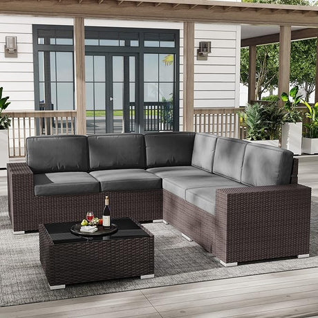 Outdoor Patio Furniture Set  Sectional Conversation Sofa Set