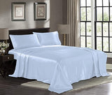 Satin Sheets Queen 4-Piece, Black Hotel Luxury Silky Bed Sheets