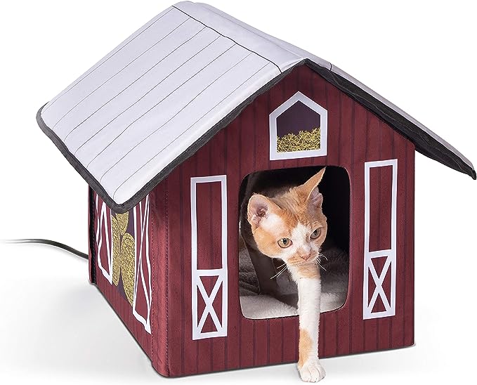 Outdoor Heated Kitty House, Outdoor Cat House for Outside Community Cats