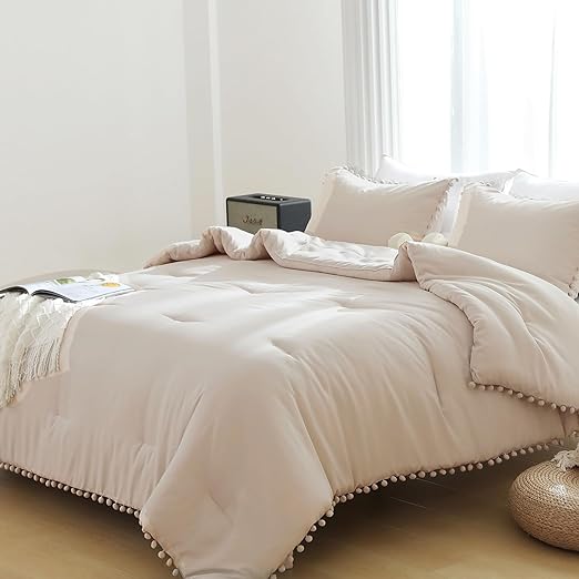 Dark Grey Queen Comforter Set, Reversible Bed in a Bag Bedding Set for All Seasons