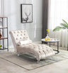 Velvet Chaise Lounge Chair with Toss Pillow