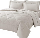 Queen Bed in a Bag 7 Pieces Comforter Set and Sheets All Season Bedding Sets