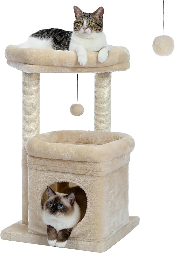 Cat Tree Tower for Indoor Cats with Private Cozy Cat Condo