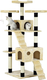 72" Tall Extra Large Cat Tree Kitty Tower Condo Cat House