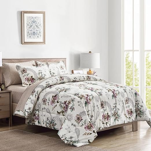 7 Pieces Bed in a Bag King Comforter Set with Sheets