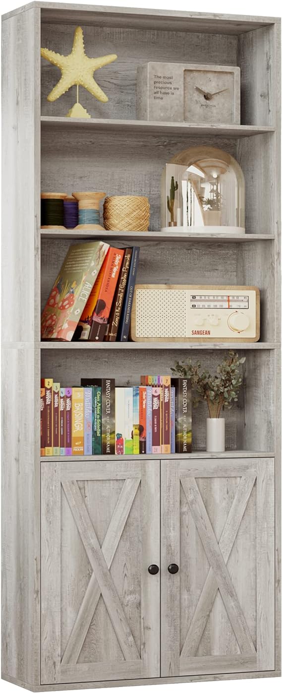 Industrial Bookshelves and Bookcases with Doors Floor
