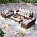 Oversized Patio Furniture Set with Fire Pit Table