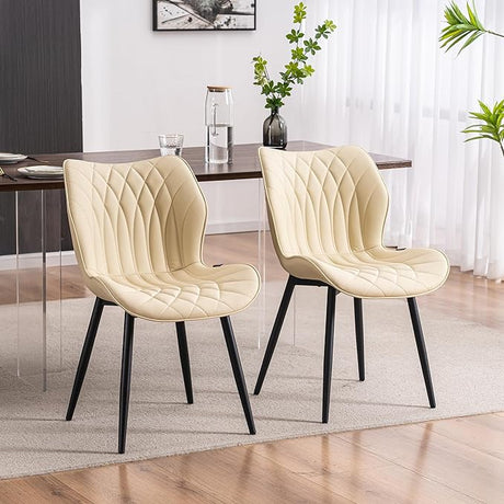 Dining Chairs Set of 2, Upholstered Faux Leather Kitchen & Dining Room Chairs