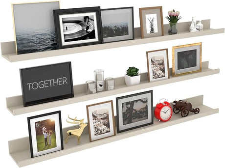 47 Inch Long Floating Shelves for Wall, Rustic Picture Ledge Large Shelf for Living Room