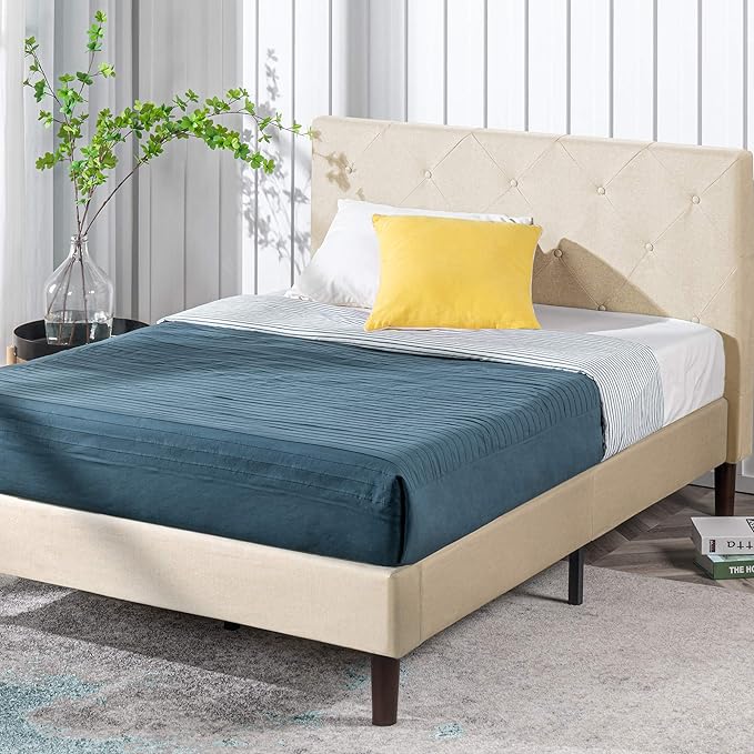 Shalini Upholstered Platform Bed Frame / Mattress Foundation / Wood Slat Support