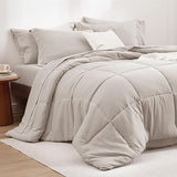 Navy King Comforter Set - 7 Pieces Solid King Bed in a Bag