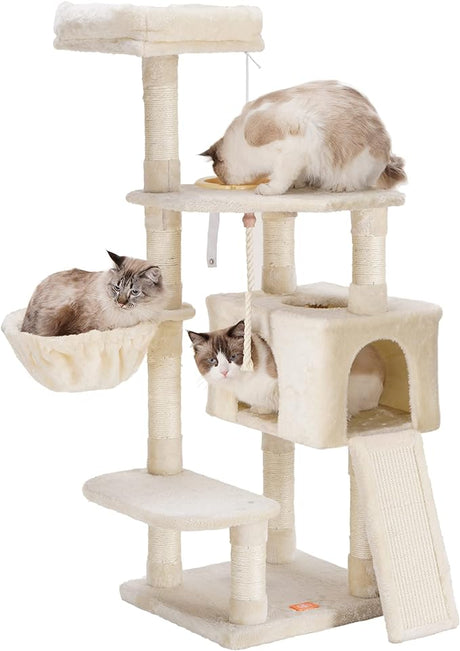 Cat Tree Cat Tower for Indoor Cats Multi-Level Cat Furniture Condo with Feeding Bowl