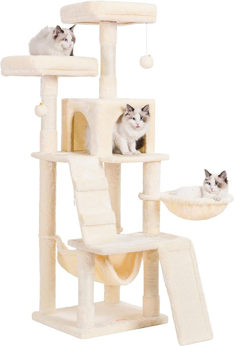 Cat Tree, Cat Tower for Indoor Cats,Multi-Level Cat Furniture Condo for Cats with Padded