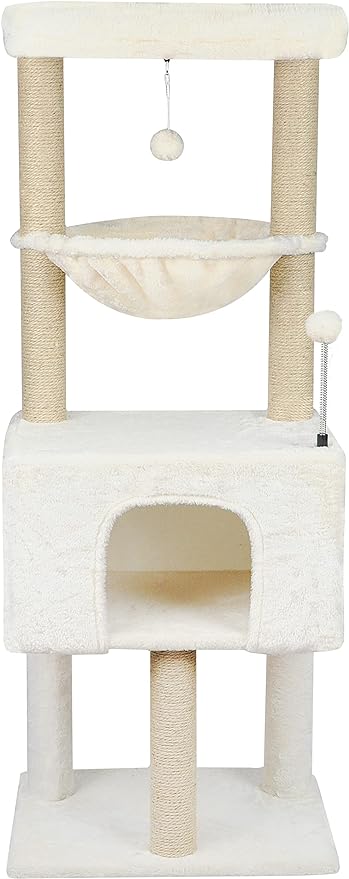 Fashion Design 43.3" Cat Trees with Cat Houses,Grey