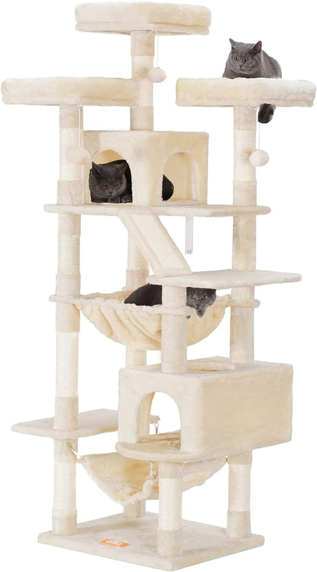 Cat Tree, 73 inches Tall Cat Tower for Large Cats 20 lbs Heavy Duty for Indoor Cats,Big