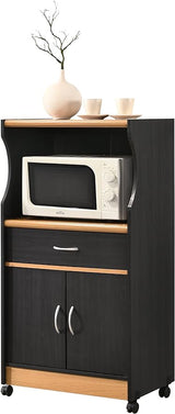 IMPORT Microwave Cart with One Drawer, Two Doors