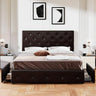 Full Upholstered Storage Bed Frame with 4 Drawers & Adjustable Headboard